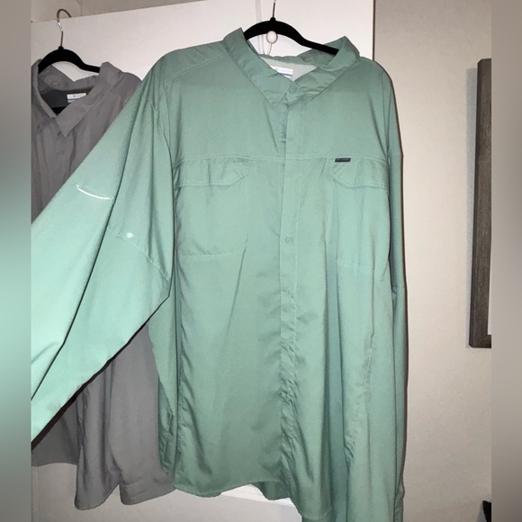 Columbia Men's Button-Up long Sleeve- Light Green, Light Gray, Blue Bundle 4X - Picture 4 of 8